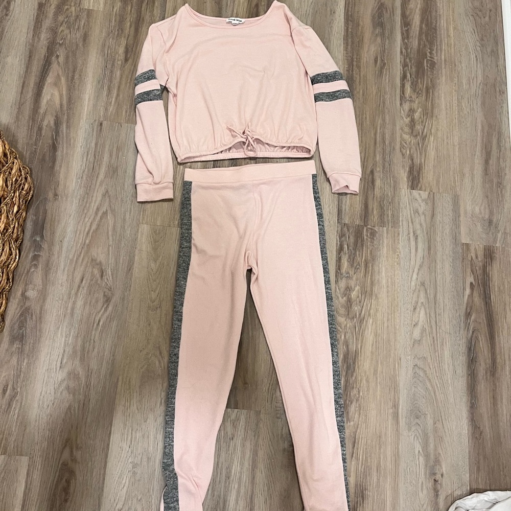 Weekend Edition Pink and Grey Lounge Set, Sweatshirt & Joggers Set